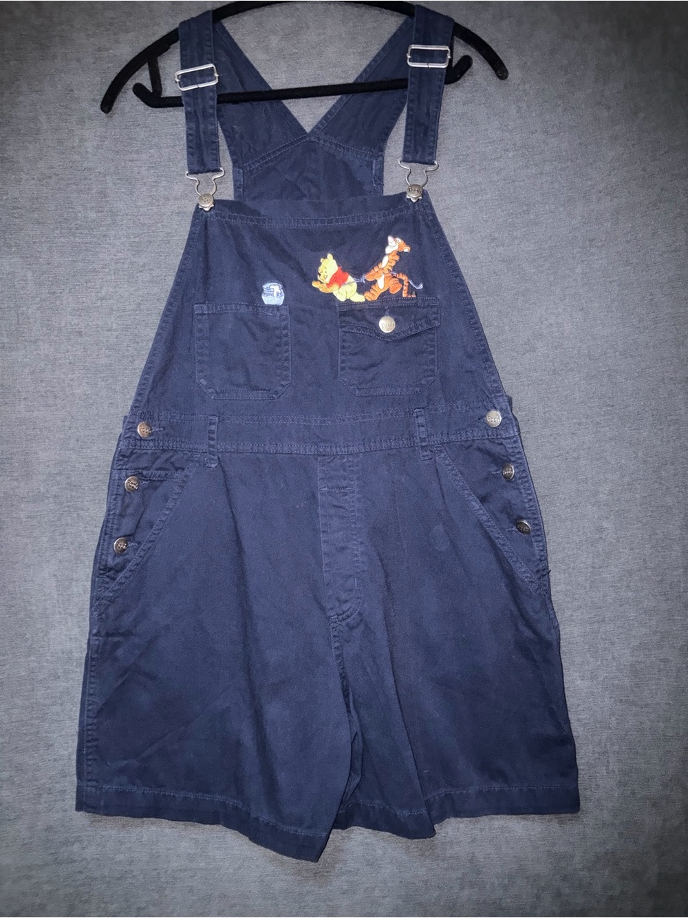 Navy Blue Winnie the Pooh & Tigger Short Overalls